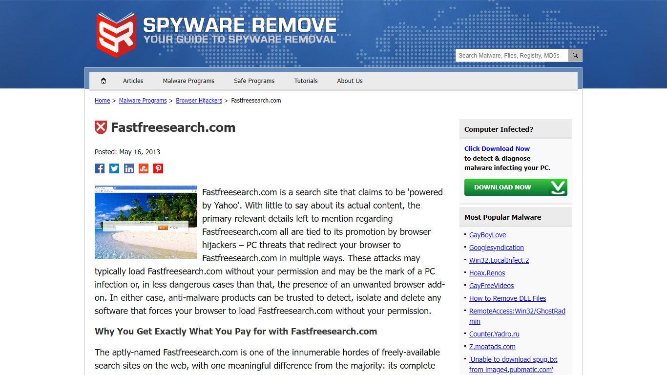 Remove Fastfreesearch.com (Removal Guide)